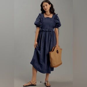 Damson Adder Navy Midi Dress NWT